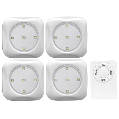 Lampki podszafkowe LED z pilotem 4 szt. timer Lethe