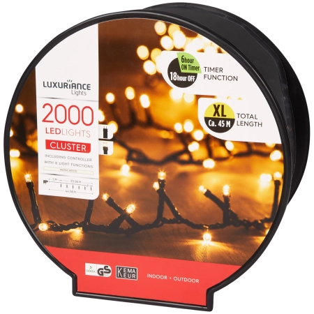 Łańcuch Świetlny 40m 2000 LED Lampki Choinkowe białe oświetlenie zewnętrzne
