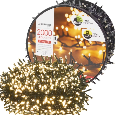Łańcuch Świetlny 40m 2000 LED Lampki Choinkowe białe oświetlenie zewnętrzne