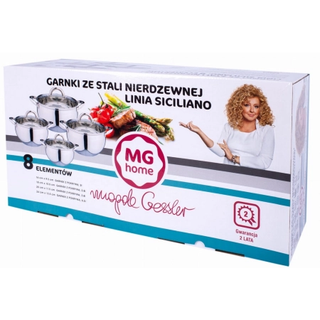 MG Home Garnki ze stali nierdzewnej SICILIANo 8 el