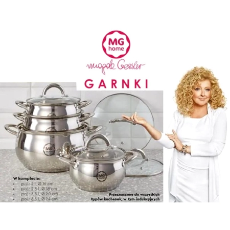 MG Home Garnki ze stali nierdzewnej SICILIANo 8 el