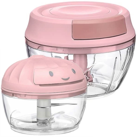 MPM Rozdrabniacz do warzyw siekacz cebuli 200ml+500ml różowy