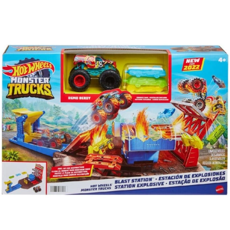 Hot Wheels Monster Trucks Demolka na Stacji Zestaw