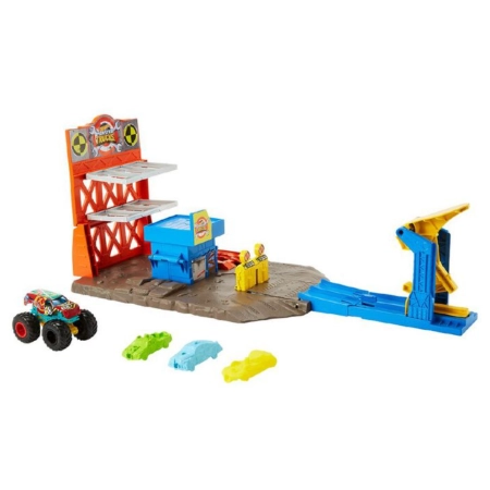 Hot Wheels Monster Trucks Demolka na Stacji Zestaw