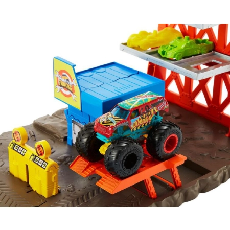 Hot Wheels Monster Trucks Demolka na Stacji Zestaw