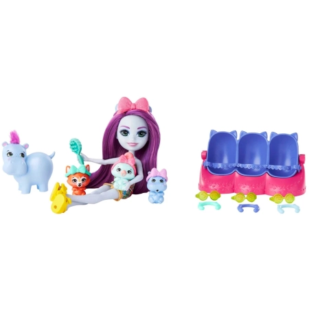 Zestaw Enchantimals Baby Best Friends Lalka Hedda Hippo 12 niespodzianek