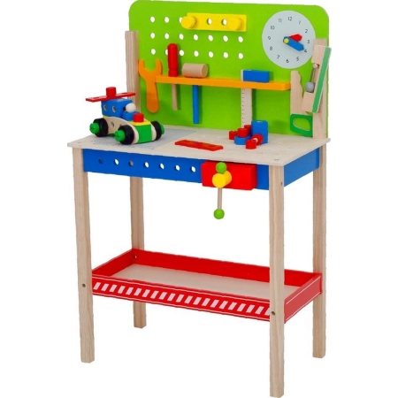 Drewniany warsztat dla dzieci duży stół z narzedziami Mini Matters