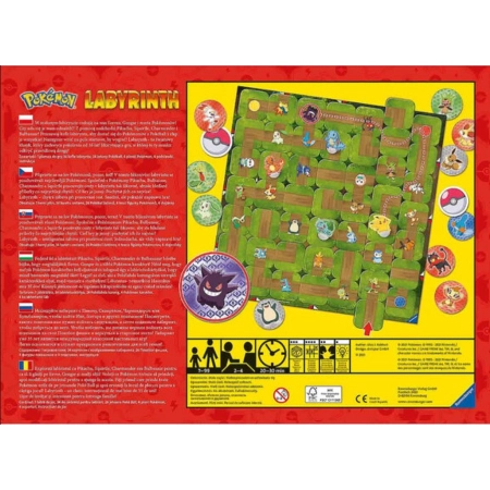 Gra planszowa Labyrinth Pokemon Labirynt dla 2-4 graczy 7+ RAVENSBURGER