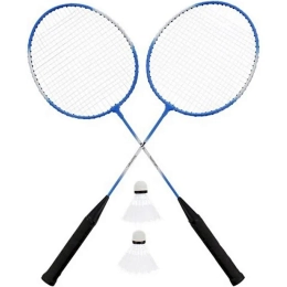 Badminton 2 rakiety paletki niebieskie +2 lotki pokrowiec Dunlop Slazenger