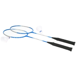 Badminton 2 rakiety paletki niebieskie +2 lotki pokrowiec Dunlop Slazenger