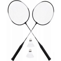 Badminton 2 rakiety paletki czarne +2 lotki + pokrowiec Dunlop Slazenger
