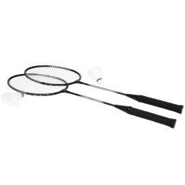 Badminton 2 rakiety paletki czarne +2 lotki + pokrowiec Dunlop Slazenger