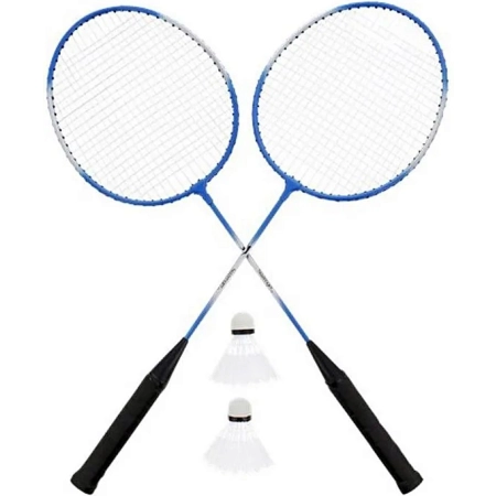 Badminton 2 rakiety paletki niebieskie +2 lotki pokrowiec Dunlop Slazenger