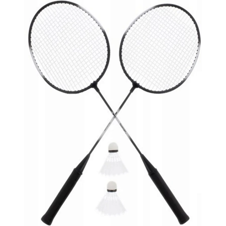Badminton 2 rakiety paletki czarne +2 lotki + pokrowiec Dunlop Slazenger