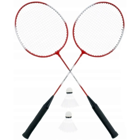 Badminton 2 rakiety paletki czerwone +2 lotki + pokrowiec Dunlop Slazenger