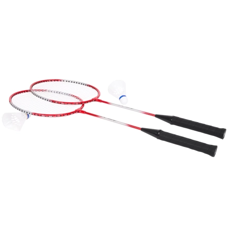 Badminton 2 rakiety paletki czerwone +2 lotki + pokrowiec Dunlop Slazenger
