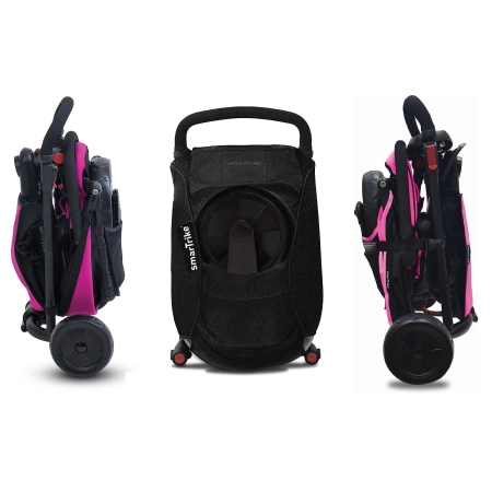 Wózek 7w1 Spacerówka Rowerek Trójkołowy dla dzieci 9-36m różowy Smart Trike