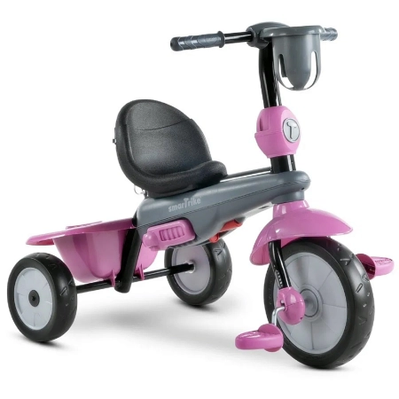 Wózek 4W1 Spacerówka Rowerek Trójkołowy dla dzieci 15-36m różowy SmarTrike