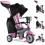 Wózek 4W1 Spacerówka Rowerek Trójkołowy dla dzieci 15-36m różowy SmarTrike
