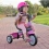 Wózek 4W1 Spacerówka Rowerek Trójkołowy dla dzieci 15-36m różowy SmarTrike