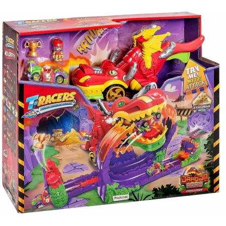 T-Racers Dragon Loop Challenge Tor + smok auto figurka puchar zestaw