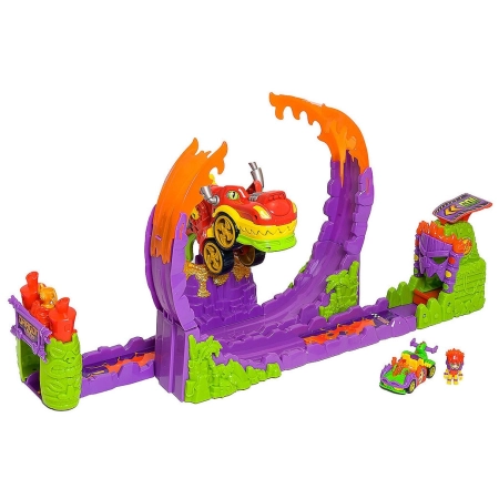 T-Racers Dragon Loop Challenge Tor + smok auto figurka puchar zestaw
