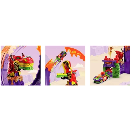 T-Racers Dragon Loop Challenge Tor + smok auto figurka puchar zestaw