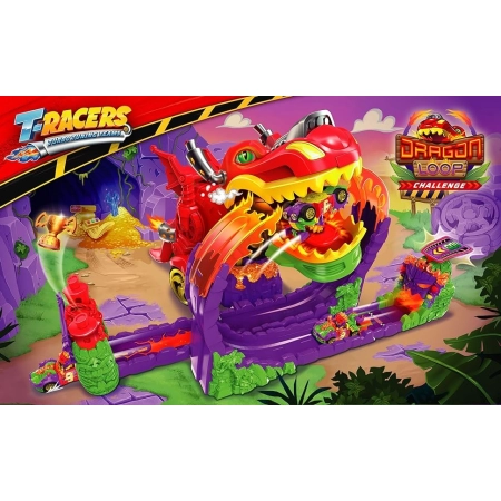 T-Racers Dragon Loop Challenge Tor + smok auto figurka puchar zestaw