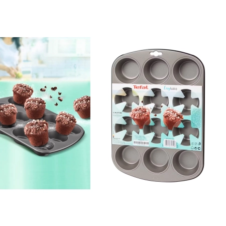 Blacha do pieczenia muffin forma na 12 muffinek stal węglowa Easybake Tefal