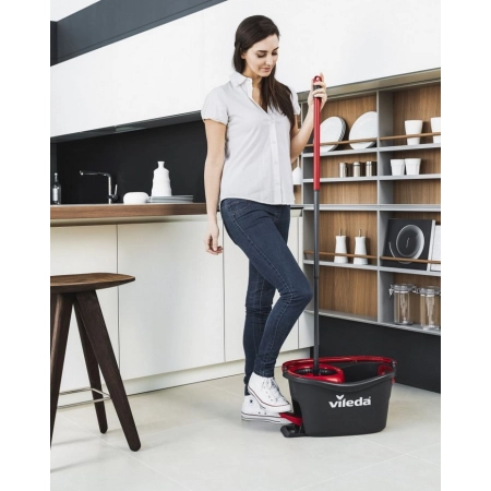 VILEDA TURBO Wiadro + mop obrotowy + szczotka do zabrudzeń