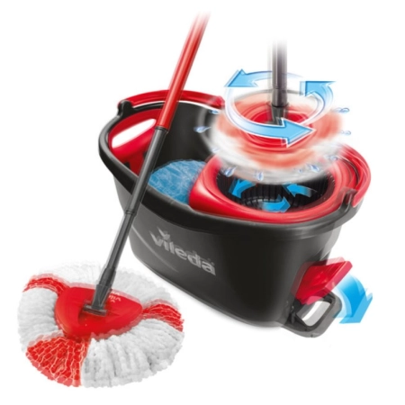 VILEDA TURBO Wiadro + mop obrotowy + szczotka do zabrudzeń