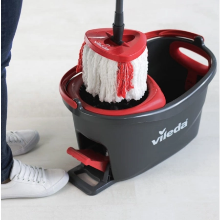 VILEDA TURBO Wiadro + mop obrotowy + szczotka do zabrudzeń