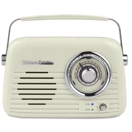 Radio z Głośnikiem Bluetooth Retro Vintage Kremowe