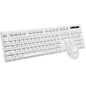 Zestaw klawiatura mysz-ka bezprzewodowa biała 2,4GHz XO KB02