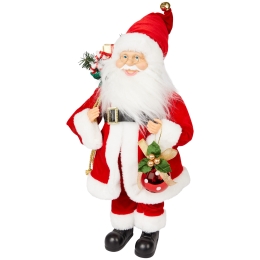Mikołaj z bombką stojąca figurka Mikołaja 50cm