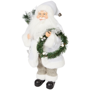 Mikołaj ze stroikiem stojąca figurka Mikołaja 50cm