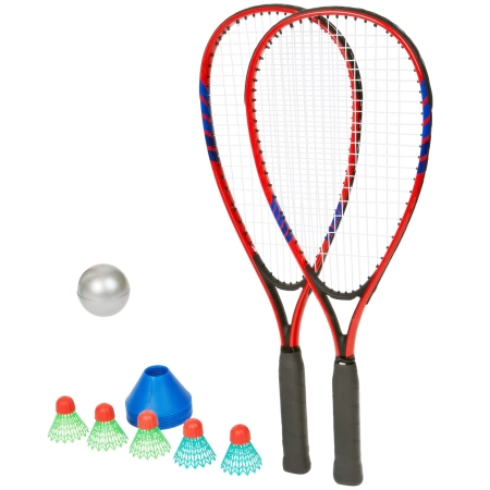 Speed Badminton Rakiety Paletki Lotki Piłka Znaczniki Boiska zestaw red